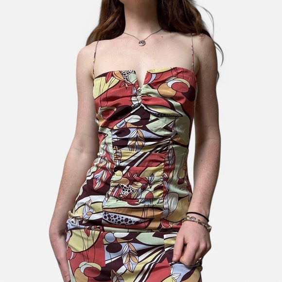 Nicole miller silk ruched floral dress - Picture 4 of 8